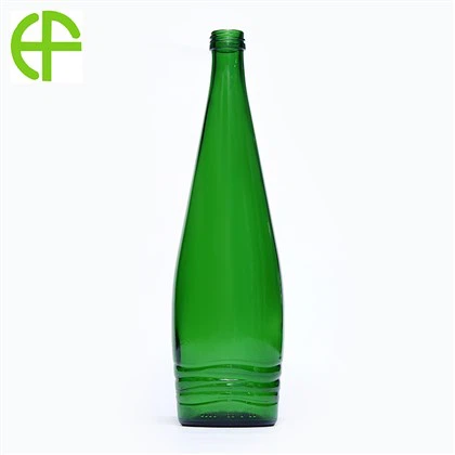 750 ml ciemnozielona szklana butelka na wodę gazowaną Mumu